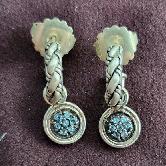 John Hardy S.S. Aquamarine Earrings - Picture 1 of 3